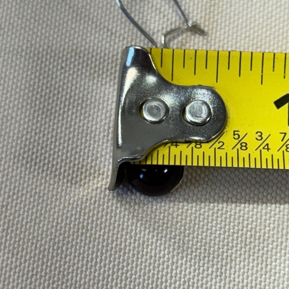 Sterling Silver 925 Red Cherry Amber Teardrop Drop Earrings Leverback Dangle - Picture 9 of 13